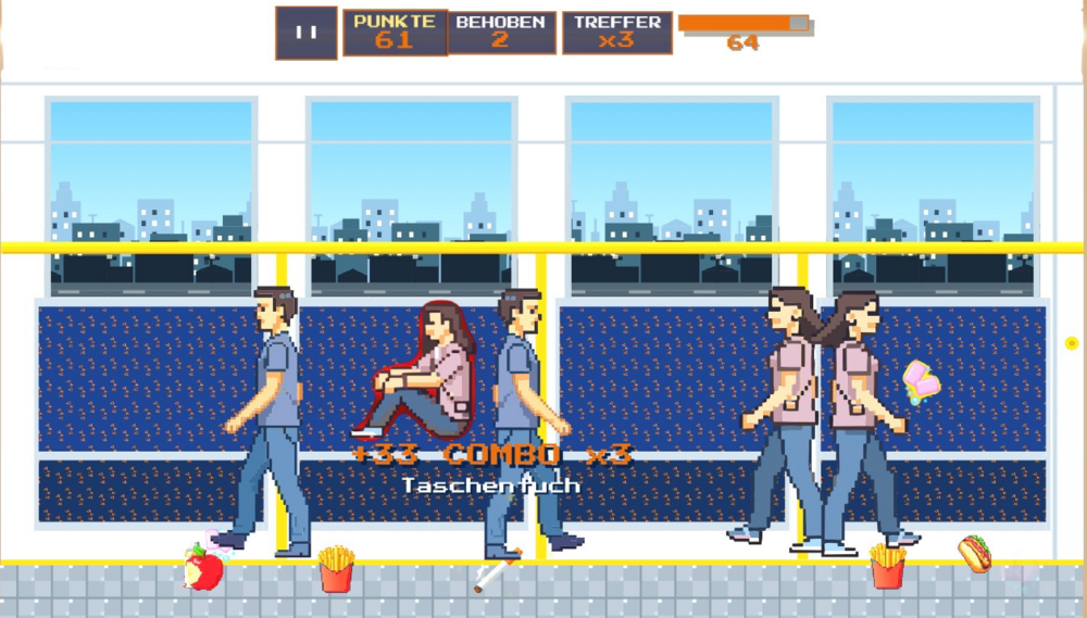 Screenshot aus dem rnv-Spiel "Mission SAUBER"
