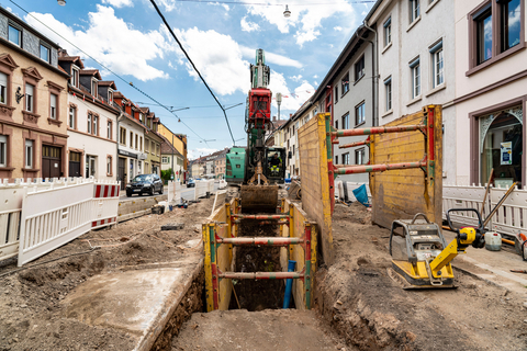 Impressionen von der Baustelle in der Dossenheimer Landstraße Heidelberg-Handschuhsheim im Juni 2024.