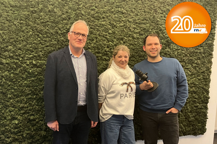 Betriebsleiter Franz-Wilhelm Coppius, Koordinatorin Dienstkleidung Petra Paulus und Podcast-Moderator Jens Schneider