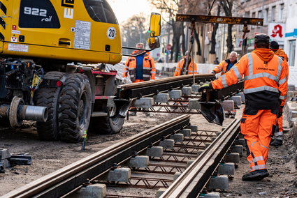 Gleisbau an der Linie 10