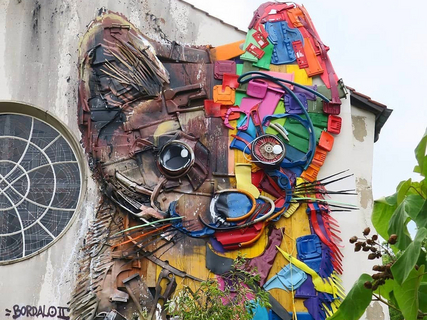 Streetart in Heidelberg in der Römerstraße von Bordalo II