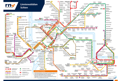 rnv-Liniennetzplan Schiene zum Tag des Dialekts