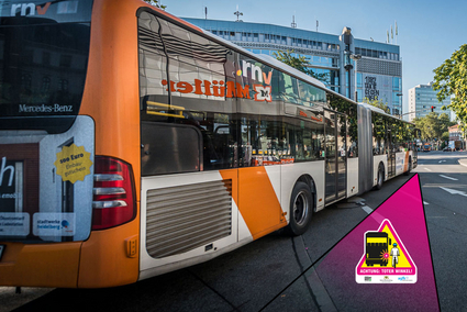 Darstellung toter Winkel am Bus