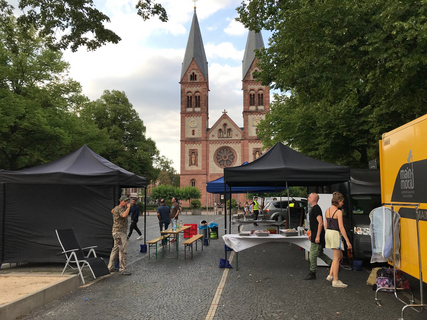 Am Filmset in Heidelberg