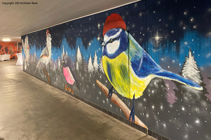 Streetart in der Unterführung am Hauptbahnhof in Ludwigshafen