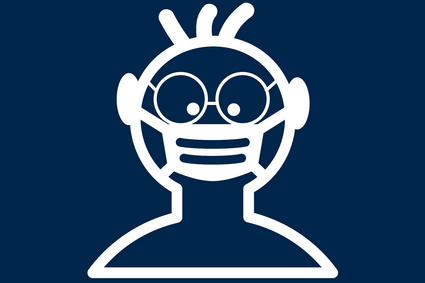 Darstellung von unserem Ernst mit Mund- und Nasenbedeckung