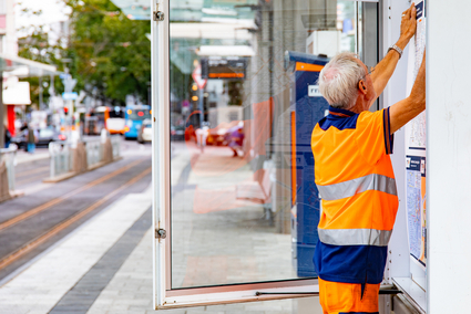 Aushang von Fahrgastinformation