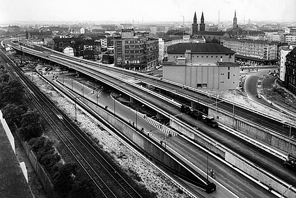 Hochstraße Süd in Ludwigshafen um 1960