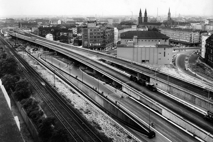 Hochstraße Süd in Ludwigshafen um 1960