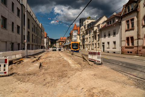 Impressionen von der Baustelle in der Dossenheimer Landstraße Heidelberg-Handschuhsheim im Juni 2024.