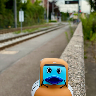 Marie-Luise an der Haltestelle Stahlbad