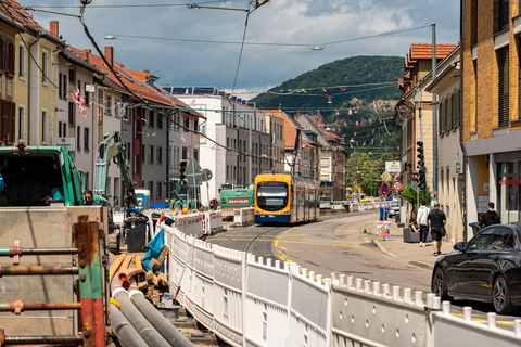 Impressionen von der Baustelle in der Dossenheimer Landstraße Heidelberg-Handschuhsheim im Juni 2024.