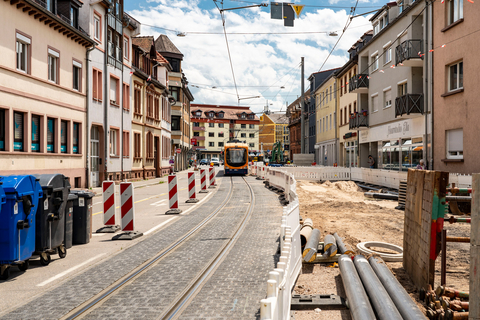 Impressionen von der Baustelle in der Dossenheimer Landstraße Heidelberg-Handschuhsheim im Juni 2024.